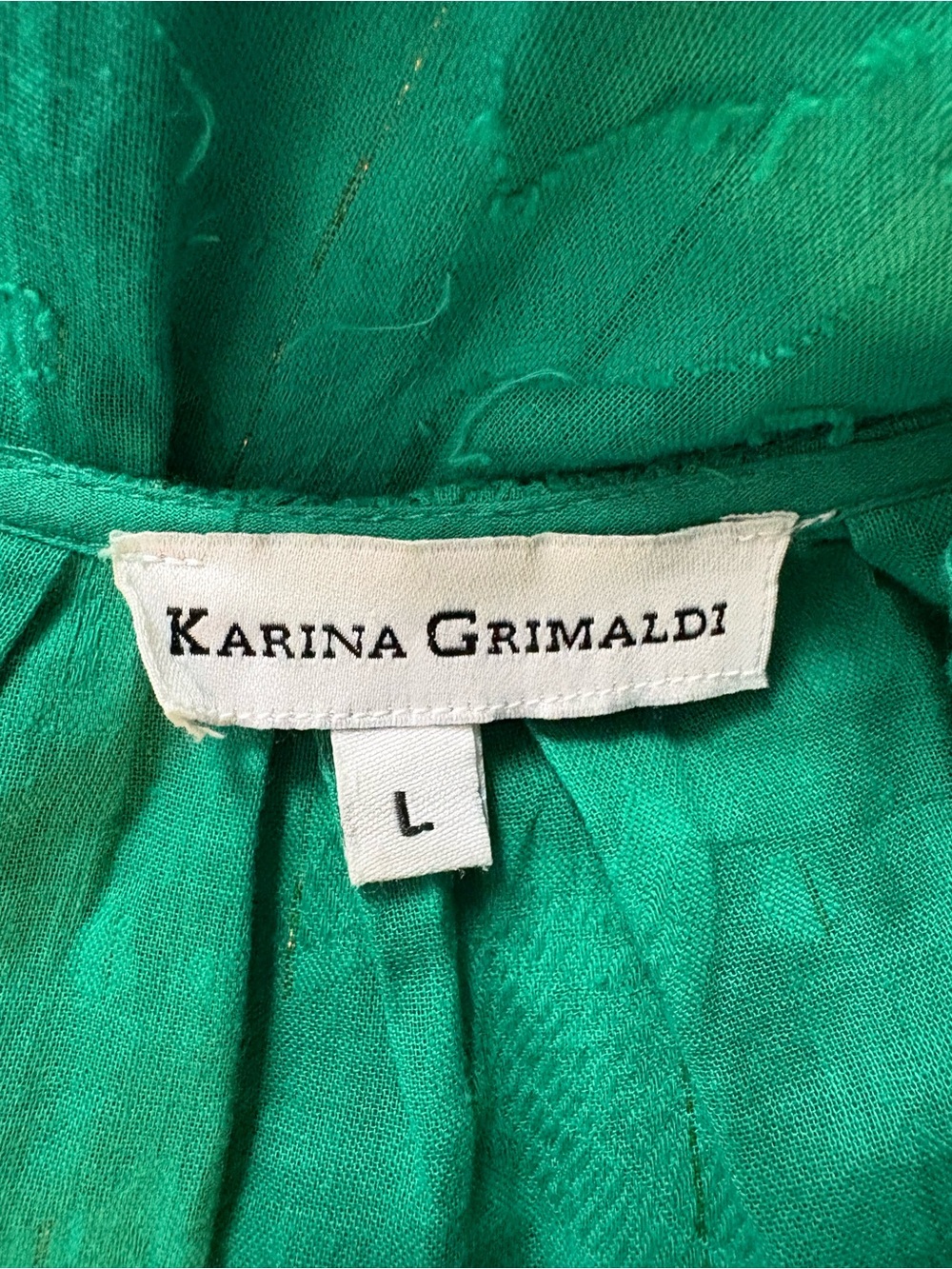 BOHO! Women's KARINA GRIMALDI Kelly Green KARLA Tiered RUFFLE Sleeve MAXI DRESS - Picture 6 of 7